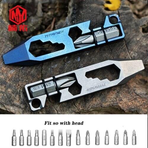 EDC Crowbar Outdoor Camping Hiking Pocket Ttanium Alloy Crowbar Multifunctional Corkscrew