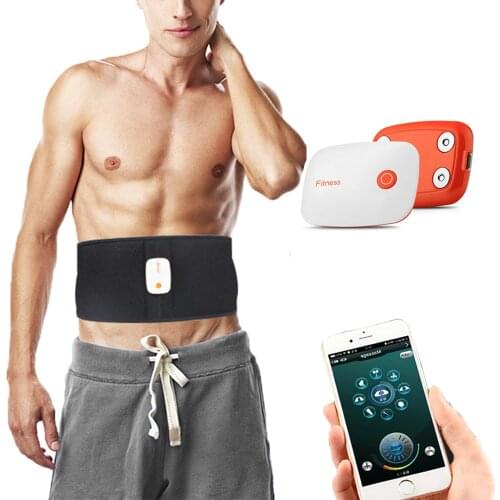Smart EMS Abdominal Muscle Stimulation Massager Rechargeable Electric TENS Vibration FitnessTrainer Body Massager For WeightLoss