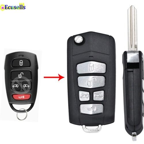 Modified 5 Buttons Flip Folding Remote Key Shell Case Upgrade for KIA Sedona Grand Carnival for Hyundai enTourage