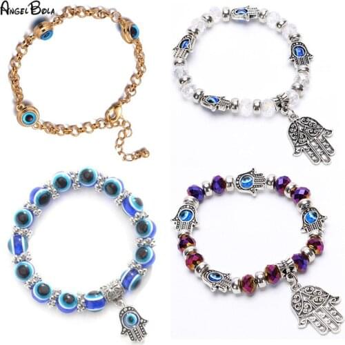 Trendy Lucky Charm Bracelets For Women Retro Devils Eye Bangles Blue Greek Turkish Devil Evil Eyes Bracelet Jewelry Women Gift