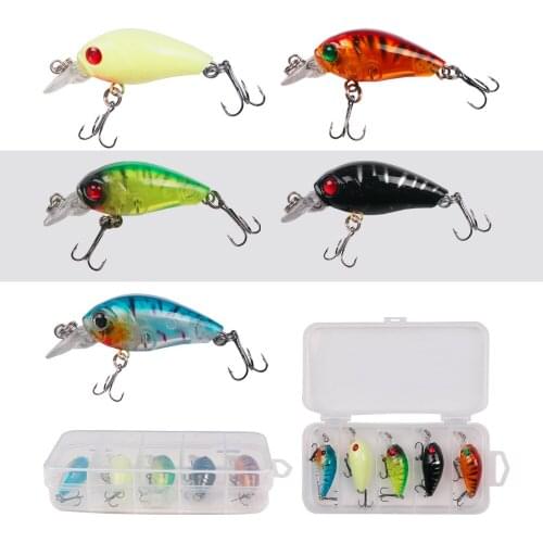 5pcs/lot Mini Crank Bait Floating Wobblers For Fishing Lure Set of Wobblers Artificial Bait Fake Fish Hard Lures Fishing Tools