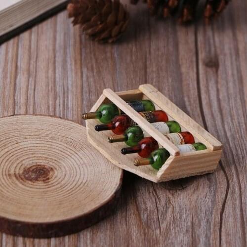 New Wooden three-dimensional simulation of five bottles fridge magnet Creative simple manual magnetic