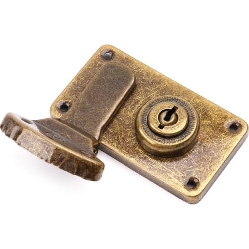 2021 New HXBB Bronze Tone Leather Suitcase Buckle Box Vintage Metal Lock Antique Toggle Hasp Latch