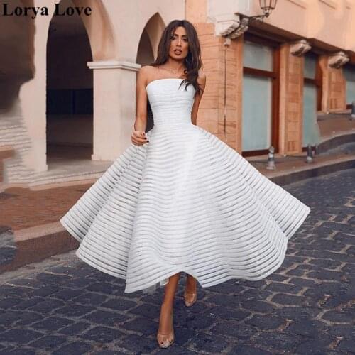 White Prom Dresses 2020 Women Party Night Long Vestidos De Gala Elegant Evening Gowns A-Line Sleeveless Strapless Robe De Soiree