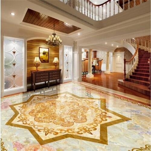 Beibehang Custom Photo Wallpaper 3D Floor Painting European Stone Pattern Parquet Tile Marble 3D Floor papel de parede
