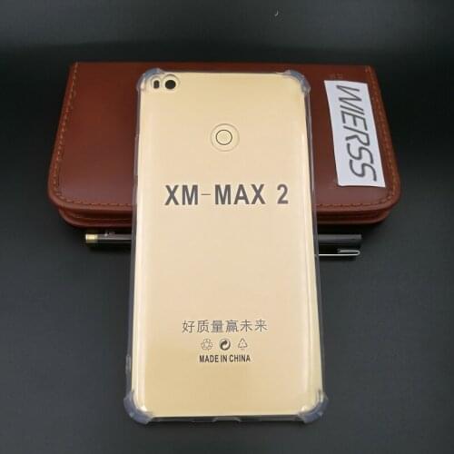 WIERSS Anti-knock Transparent TPU Case for Xiaomi Mi Max 2 Max2 4GB 64GB 128GB 6.44" Soft Silicon phone Back cover Case fundas