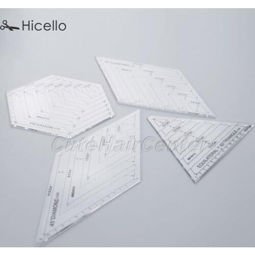 Quilting Ruler Transparent Acrylic Sewing Patchwork Craft Scale Ruler Rhombus Hexagon Diamond Triangle Sewing Tools Hicello