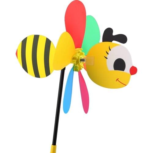 Rainbow Windmill Wind Spinner Colorful Garden Outdoor Decoration Honeybee Camping Party Accessories Bumble Bee