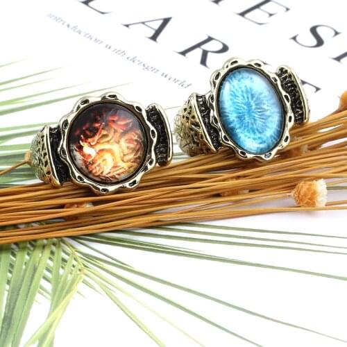 RJ Fashion Vintage Lovecraft Cthulhu Son Ghatanothoa Ring Miskatonic University Ythogtha Rings For Woman Men Souvenir Jewelry