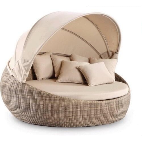 Garden furniture wicker day bed outdoor royal round bed