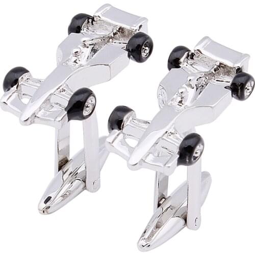 Silver Color Car Cufflinks for Mens Cool Mens Dress Shirt Cuff Link Button Best Gift for Boyfriend