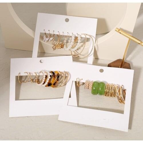 Retro Butterfly Hoop Earrings Set For Women Geometirc Pearl Hoop Earrings Brincos 2021 Trend Jewelry Gift