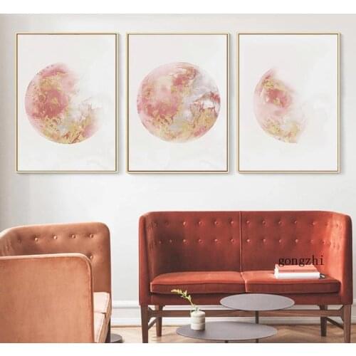 Boho Pink Abstract Earth Nordic Poster Geometric Canvas Painting and Prints Modern Wall Art Pictures for Living Room Home Decor