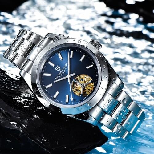 Tourbillon Automatic Watch Sapphire PAGANI DESIGN 100m Waterproof Diver Watch Men Full Stainless Steel Mechanical Mens Watches