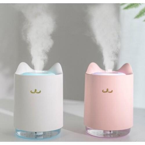 ELOOLE Ultrasonic Cat Air Humidifier USB Aroma Essential Oil Diffuser Air Purifier Home Car Mist Maker LED Air Freshener