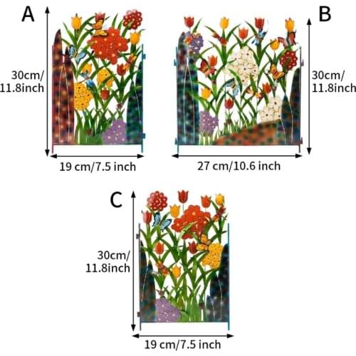 W3JA Courtyard Garden Iron Art Fence Flower Bed Garden Ornament Fence Home Decoration Edging Border DIY Lawn Landscape Exquisite