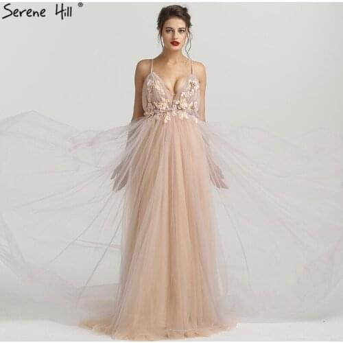Sexy New Fashion Long Saudi Arabia Pink Vestido Largo Flores Formal Evening Prom Gown Dress Party Dresses Abendkleider BHA2187