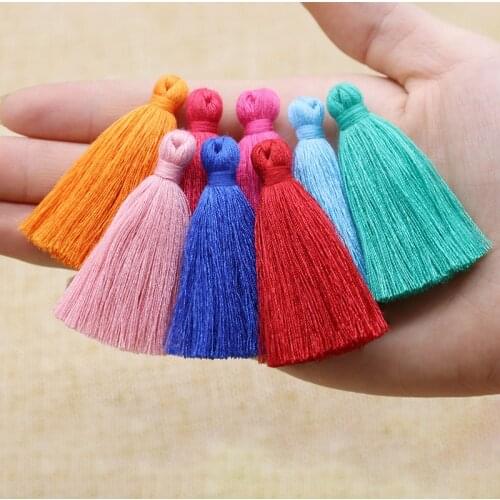 10pcs/lot 5cm Small Cotton Tassels Charm Multi Colors Fabric Fringes Tassels Pendant for DIY Earring Jewelry Making Accessories