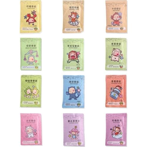12pcs Air Fresh Scent Bag Aromatherapy Natural Smell Incense Sachet For Wardrobe Drawer Car Cabinet Closet