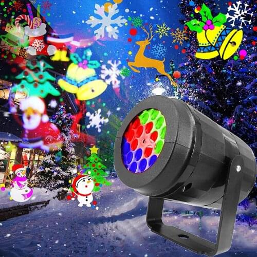 16Patterns Christmas Decor LED Projetor Snowflake Projection Landscape Day Party Bar Adornos Navideños Indoor Lighting Veilleuse