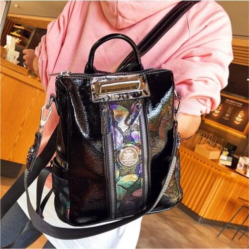 2021 New Designer Color Butterfly Backpack School Sequin Leather Brand Shoulder Bag Rivet High-capacity Travel Bag Back Pack