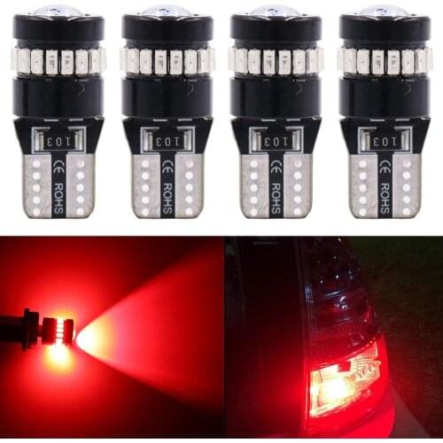 4pcs T10 W5W 194 LED Bulbs Canbus Light 10V-30V DC for 2825 168 175 921 base, License Plate Lamps, Position / Interior light,Red