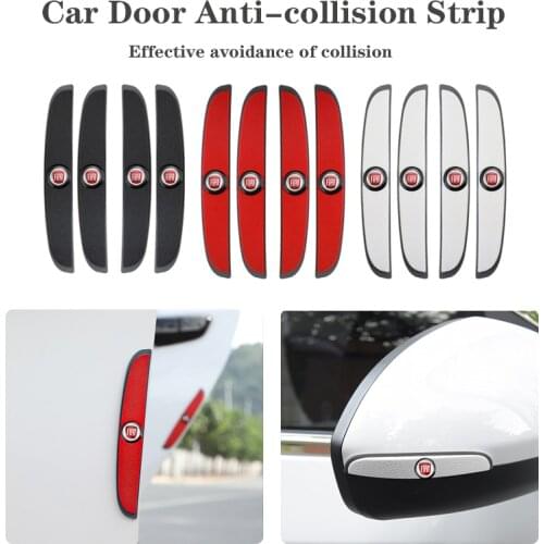 4Pcs Car Styling Door Bumper Protect Rubber Strip For Fiat 500 500L 500X Panda FR Abarth Stilo Ducato Palio Bravo Doblo Punto
