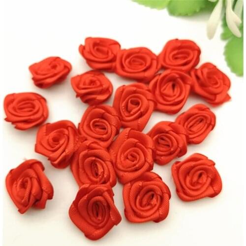 40PCS 20mm Mix loveliness swirl satin ribbon rose Craft DIY Wedding decoration making