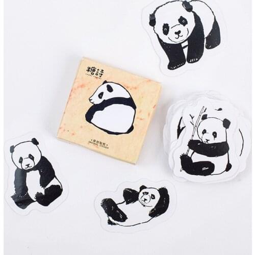 45PCS New Creative Lovely Panda Animal Mini Paper Sticker Diary Decoration DIY Scrapbooking Label Seal Sticker Stationery