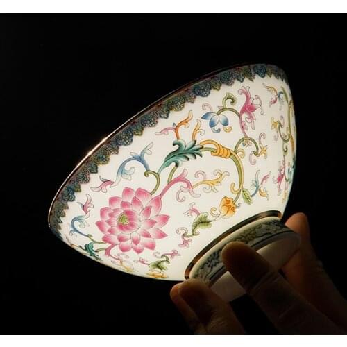 5inch Jingdezhen Ceramic Ramen Bowl Vintage Chinese Color Enamel Rice Bowls Kitchen Porcelain Utensils Palace Style Tableware