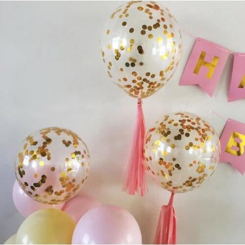 5pcs/10pcs 12 inch happy birthday party decoration color golden confetti sequined latex balloons wedding decoration