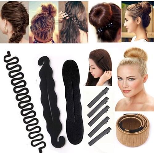 79-2 Pcs Donut Hair Bun Maker DIY Hair Styling Tools Disk Hair Twist Pull Hair Pins Clips Braiding Hair Accessories for Women