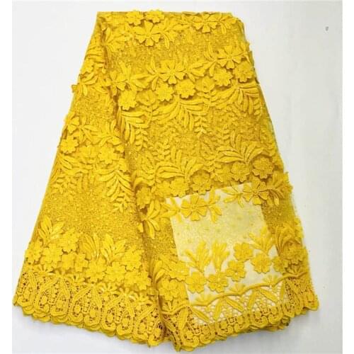 African Lace Fabric 5 Yards High Quality Nigerian French Lace Embroidered Tulle Lace Fabric For Wedding Dress! WHF61013