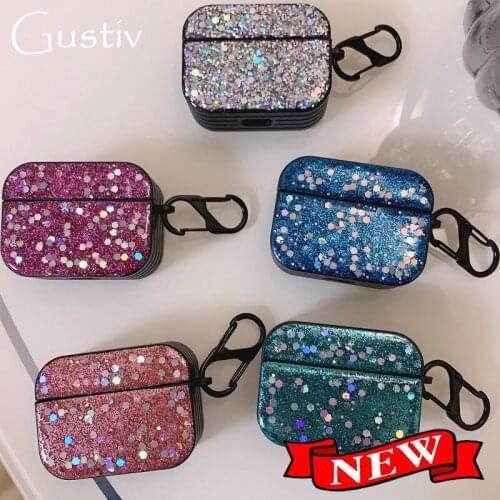 Air pods 1/2 Luxury Case Creative Wireless Bluetooth Headset Protective Cover Earphone Epoxy Resin Sequin Airpods 1 2 Case