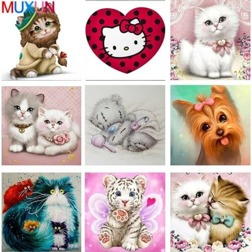 Cat Full Square/Round Cartoon 5D Diamond Painting Diamond Embroidery Rhinestone Picture Diamond Mosaic Dimond Needlework Rp925