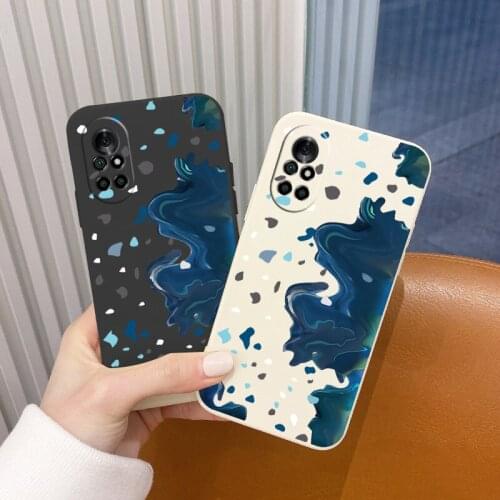 For Huawei Nova 8 7 Pro SE 6 SE Case Color Block Graffiti Slicone Phone Cover 5 Pro 5Z 5I 5Ipro 5T 4 4E Shockproof Soft Case