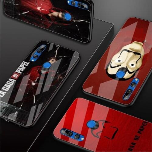 La Casa de papel Tempered Glass Phone Case For Huawei honor 8X 9 10i 20i 20Lite 20Pro 30 Pro Cover Shell