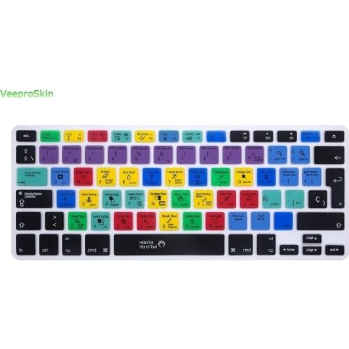 Fore 2016 For Mac Book 13" 15"17 Be Spanish Photoshop Ps Shortcuts Dust-Proof Hotkeys Silicone Keyboard Skin Cover Protector