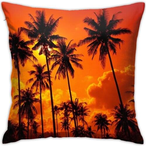 Hawaiian Style Tropical Green Leaf Print Cushion Cover Sofa Seat Pillowcase Living Room Home Decorative Pillow Cases 45x45cm