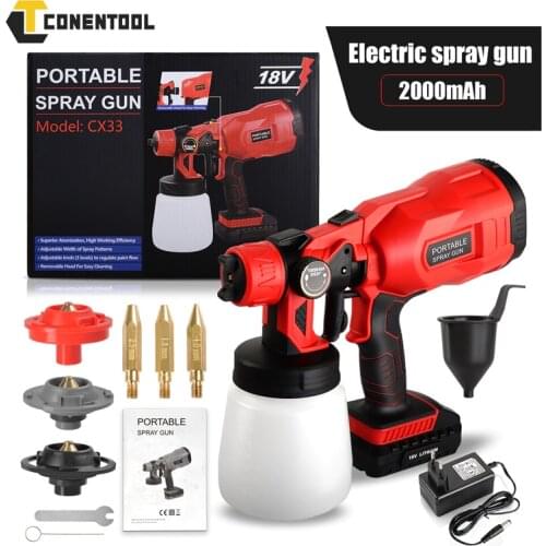 Electric Paint Spray Gun Large Capacity 550W 18V Tools With Three Nozzles For Home For Garden For Painting Sprayer Gun Airbrush