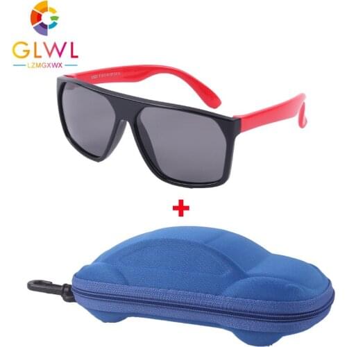 Kids Sunglasses Boys With Car Case Polarized Sunglass Girls Fashion Baby Sun Glasses Flexible Eyewear Childrens Shades Sports