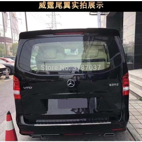 For benz vito V-CLASS2016- 2018 by primer Plastic Unpainted Color Rear Roof Spoiler Wing Trunk Lip Boot Cover Car Styling