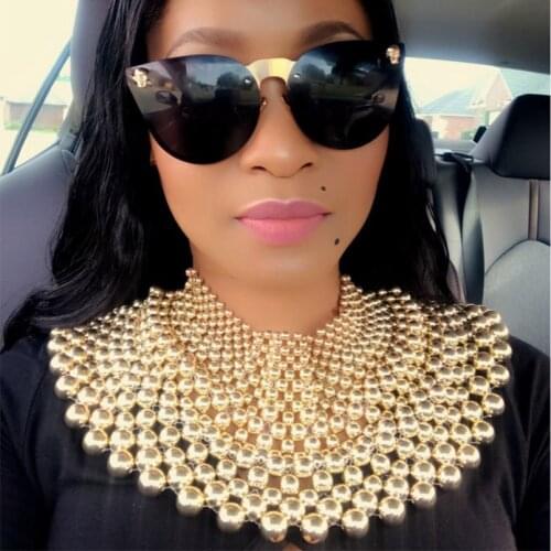 Indian Jewelry Handmade Beaded Statement Necklaces For Women Collar Beads Choker Maxi Necklace Wedding Jewelry UKMOC