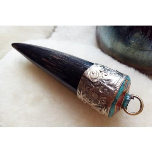 Tibet yak bone Silver Pendant