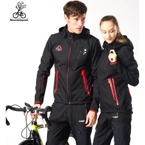 Mountainpeak Cycling Jacket + Pants Mens Autumn Winter Long Sleeves Cyclign Suit Hooded Thick Windproof Waterproof Jacket
