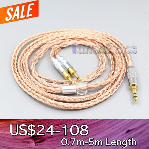 LN006742 2.5mm 3.5mm XLR Balanced 16 Core 99% 7N OCC Earphone Cable For Sennheiser HD700 Headphone