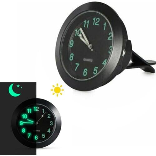 Mini Car Clock Luminous Air Vent Clip Clock Interior Quartz Analog Watch Decor Auto Replacement Parts