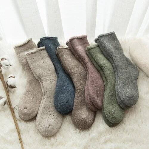 Merino Wool Rabbit Socks Kawaii Socks Thicker Solid Socks Against Cold Snow Russia Winter Warm Funny Happy Male Womens Socks