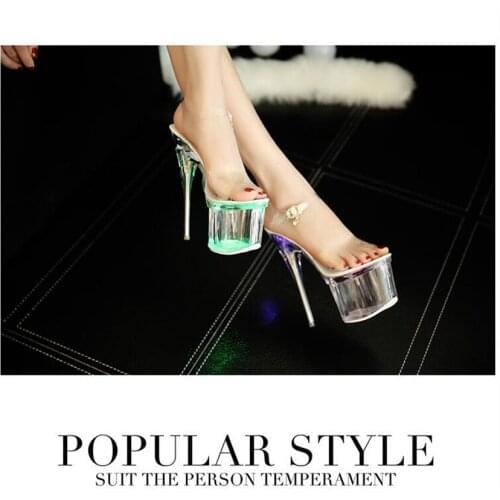 2021 new hot selling ladys sexy club high heels sandals womens fashion platform PVC strap girls big size 42 43 pumps#P80