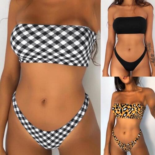 New Sexy 2021 Women Print Push Up Two-Piece Bikini Mujer Set Swimsuit Beachwear For Girls Swimwear Summer Maillot De Bain Femme